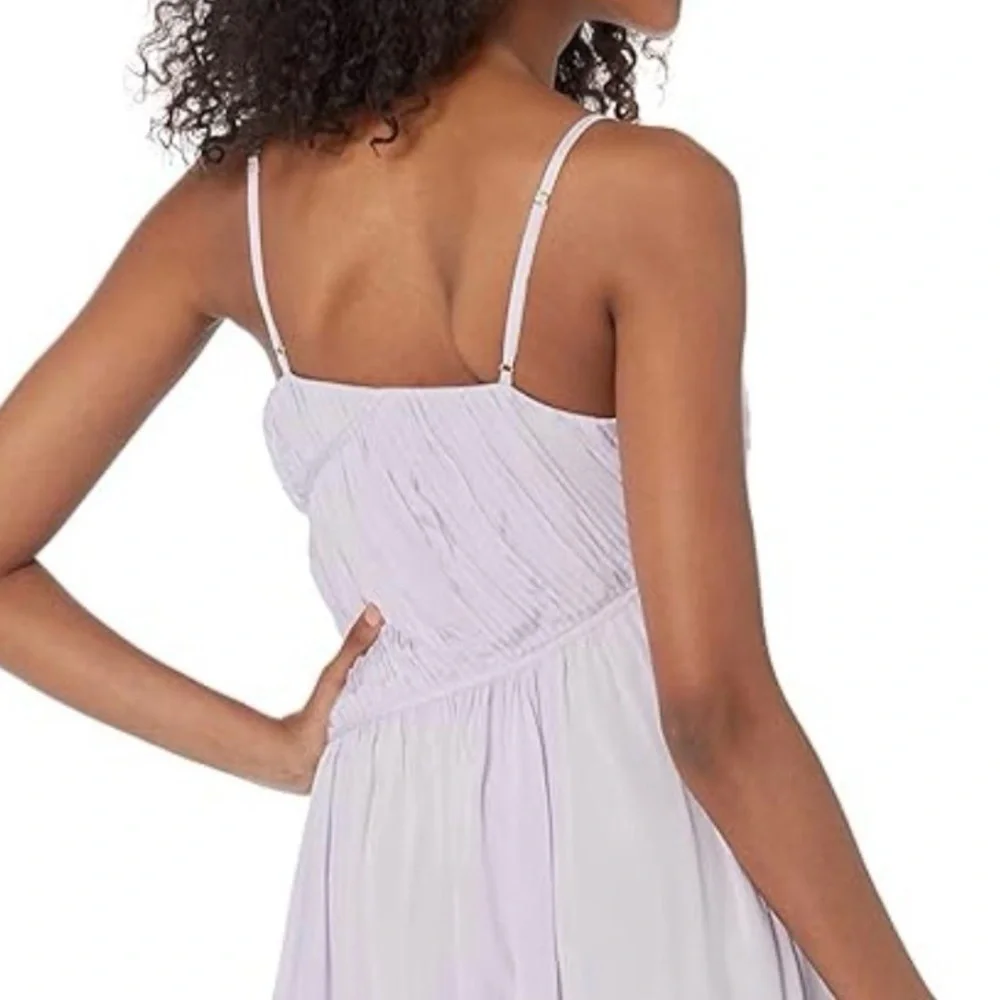 Trina Turk Women's Asymmetrical Pleated Cherry Grove Purple Maxi Dress Medium